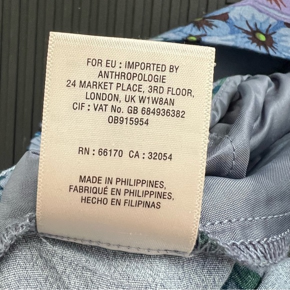 Anthropologie Maeve Pants Terrace Floral Palazzo Pants 10 purple blue flowy wide - Picture 6 of 15